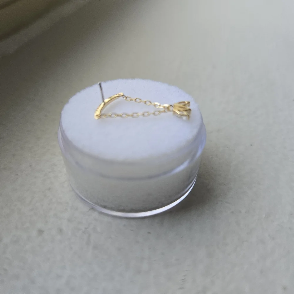 14k yellow gold single threadless end - Picture 4 of 6